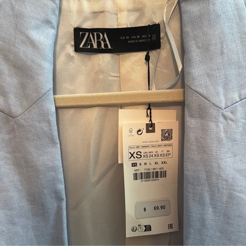 Zara Women's Light Blue Blazer - Picture 5 of 5